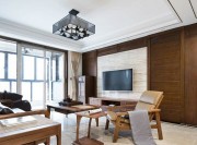 現(xiàn)代時(shí)尚的中式110平米三居室客廳背景墻裝修效果圖 現(xiàn)代時(shí)尚的中式110平米三居室客廳背景墻裝修效果圖