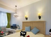 優(yōu)雅淡黃美式風格140平米四居室臥室吊頂裝修效果圖