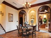 奢華的田園風(fēng)格160平米別墅餐廳裝修效果圖 奢華的田園風(fēng)格160平米別墅餐廳裝修效果圖