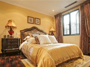 奢華的田園風(fēng)格160平米別墅臥室窗簾裝修效果圖 奢華的田園風(fēng)格160平米別墅臥室窗簾裝修效果圖