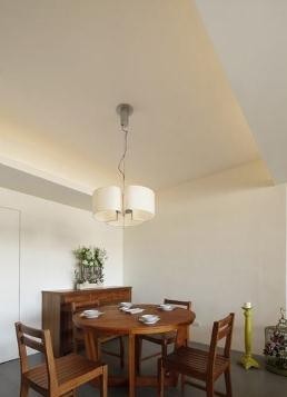 米色極簡(jiǎn)中式風(fēng)格50平米小戶型餐廳吊頂裝修效果圖