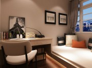 英倫現(xiàn)代簡約風(fēng)格180平米別墅書房背景墻裝修效果圖