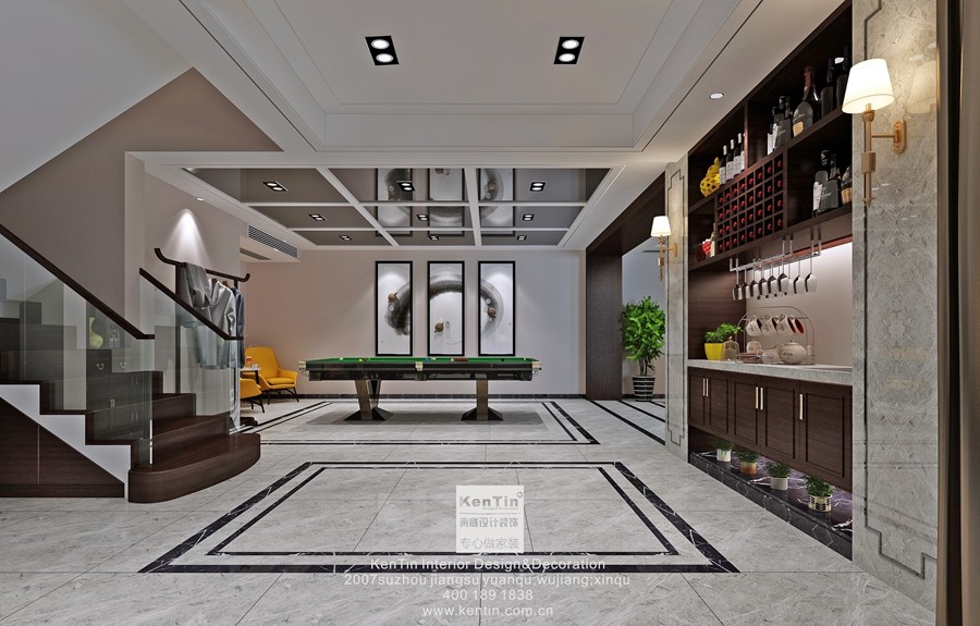 澄湖水岸現(xiàn)代簡(jiǎn)約別墅地下室裝修效果圖