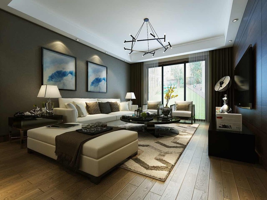 景瑞御江山現(xiàn)代簡約四居室裝修效果圖