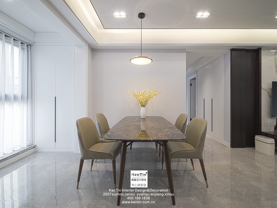 佳兆業(yè)悅峰現代簡約三居室餐廳裝修實景案例