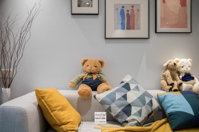 海亮長橋府現(xiàn)代簡約風格三居室客廳裝修實景案例