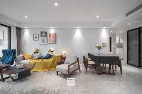 海亮長橋府現(xiàn)代簡約風格三居室客廳裝修實景案例