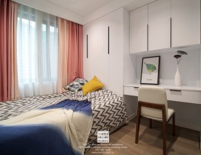 海亮長橋府現(xiàn)代簡約風格三居室臥室裝修實景案例