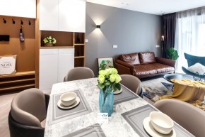 江南華府現(xiàn)代簡約風格三居室客餐裝修實景案例